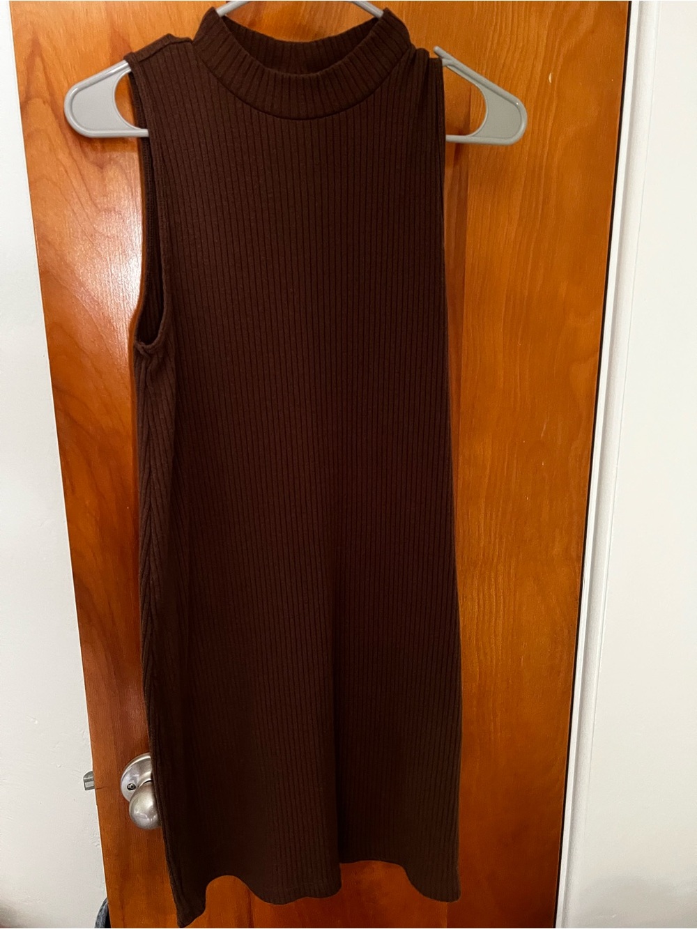 Old Navy Brown Ribbed Mock Neck Dress
